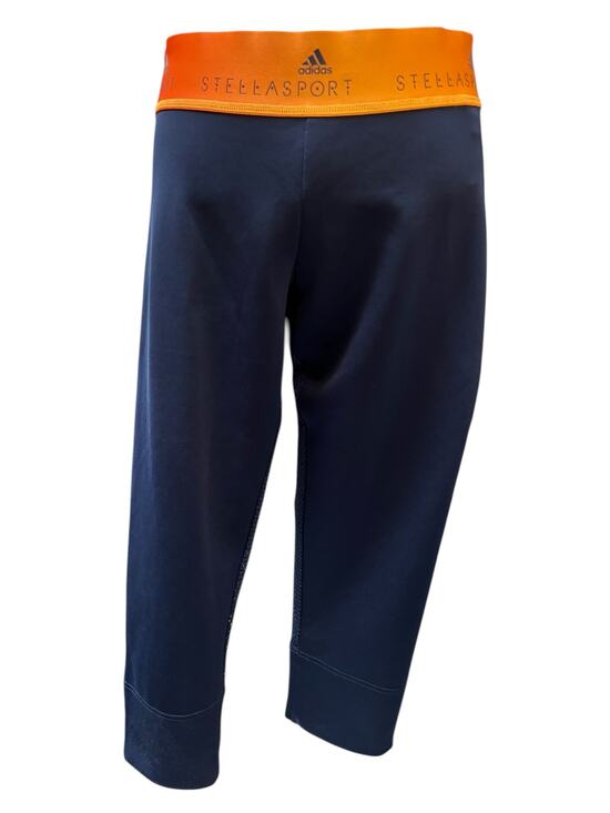 adidas Pants - Adidas StellaSport Leggings Womens Large Navy Orange Cropped Athletic EUC